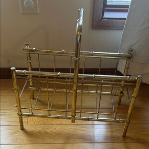 Vintage Gold Bamboo-Style Magazine Rack
